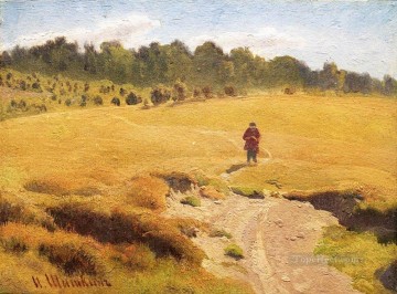 the boy in the field classical landscape Ivan Ivanovich Oil Paintings